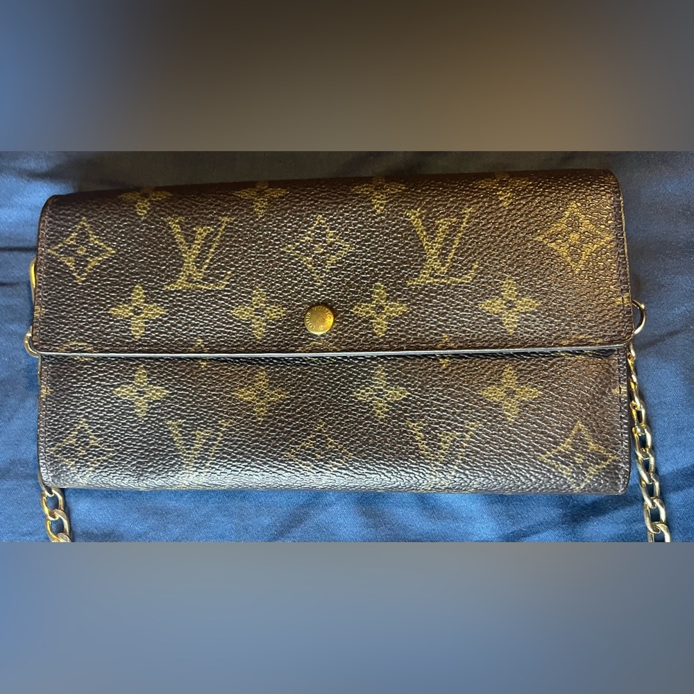 Louis Vuitton Brown Monogram Canvas Wallet on Chain EUC